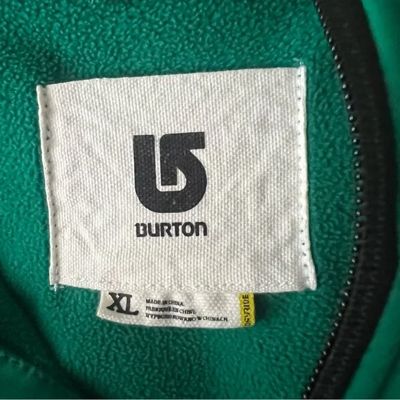 Burton Men's Green Ski Snowboarding fleeced lined Jacket underarm vent zip XL - Picture 6 of 8